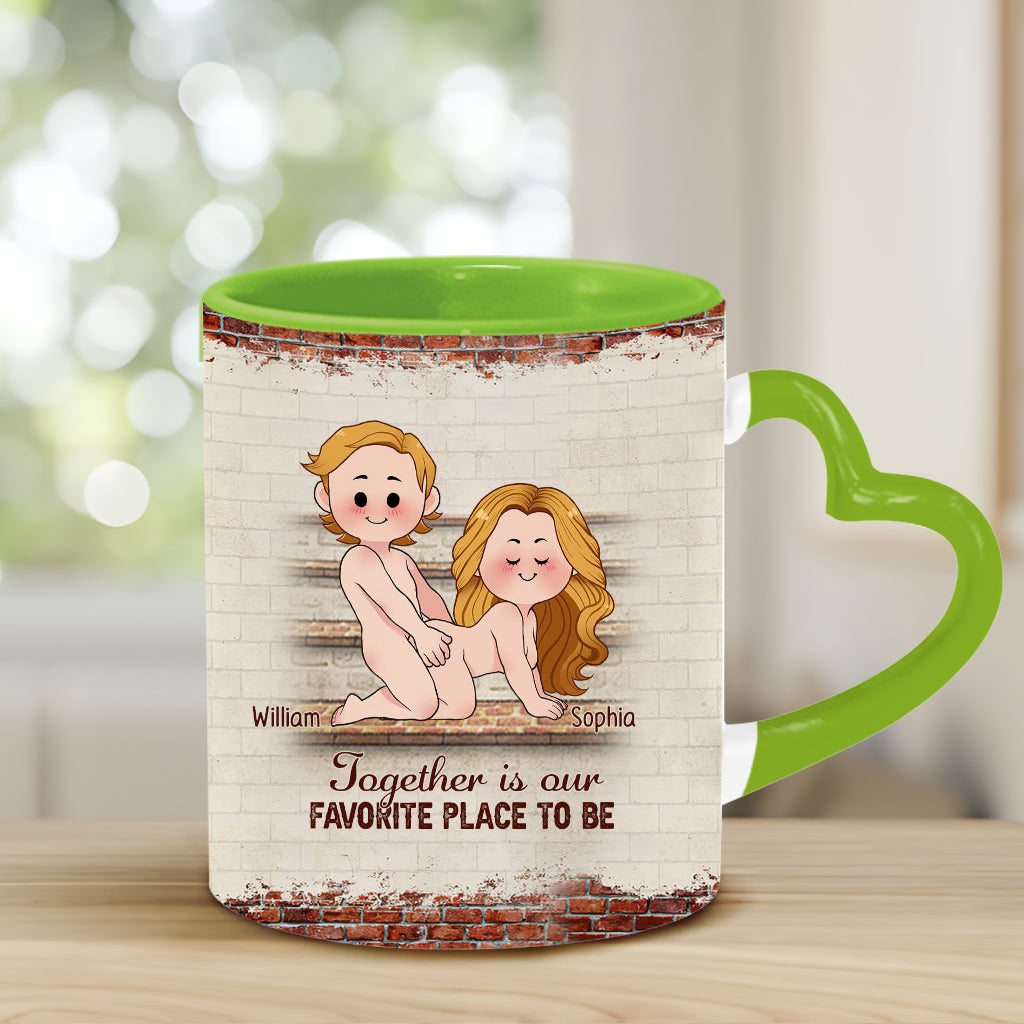Je t'aime - Mug personnalisé pour couple avec anse en forme de cœur