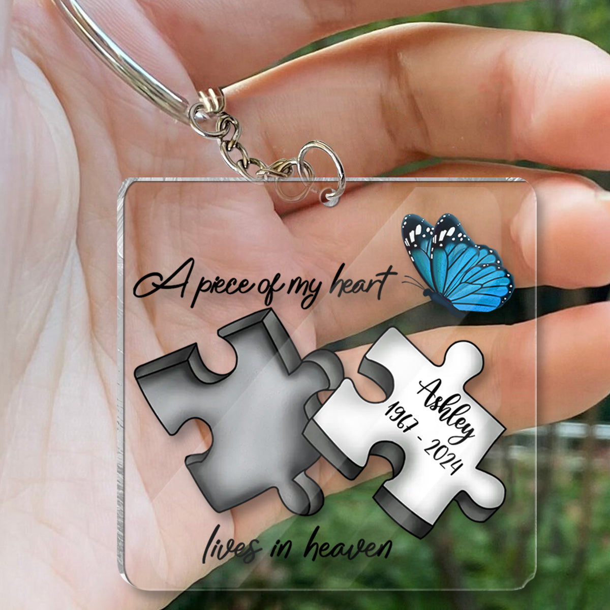 Memorial Butterfly Dragonfly Heaven Feather - Personalized Memorial Transparent Car Ornament