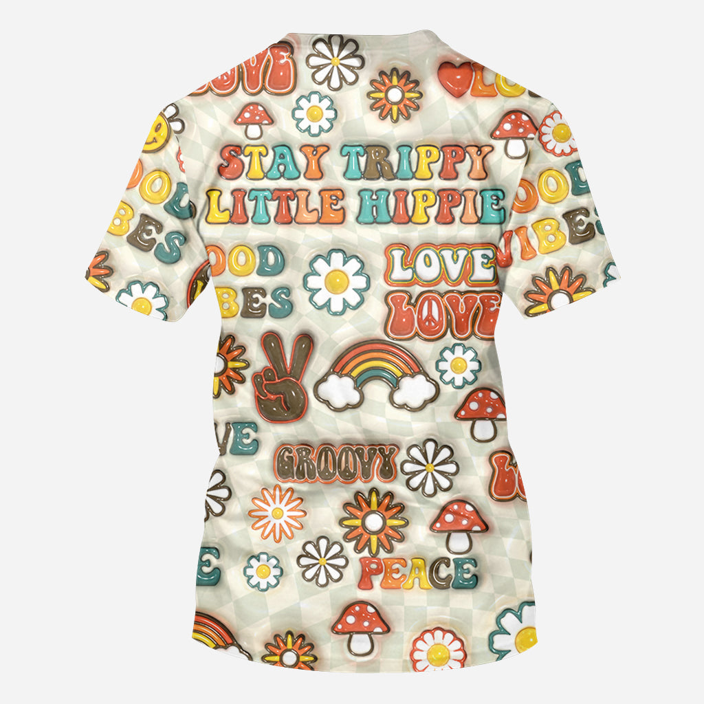 Hippie Soul Retro Multi Style - Personalized Hippie All Over Shirt