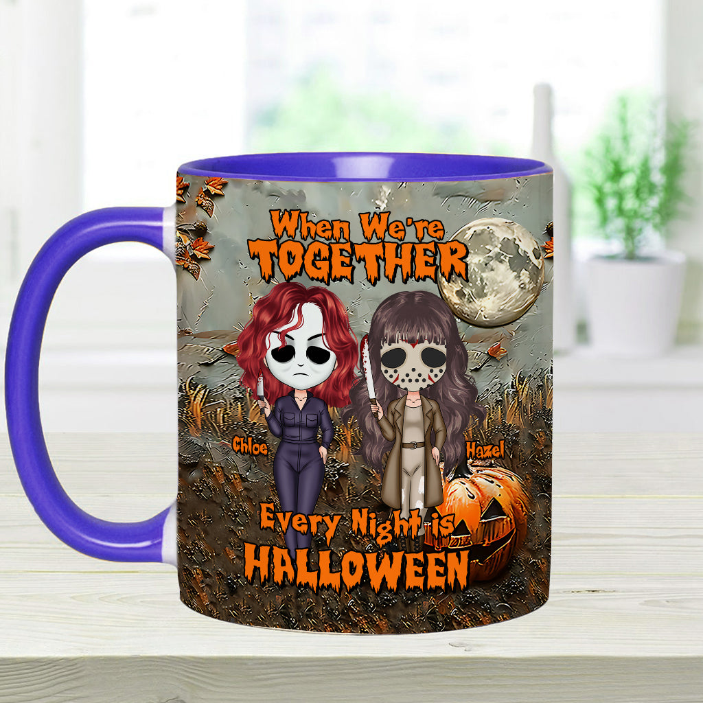 Quand on est ensemble, chaque soir c'est Halloween - Mug personnalisé pour meilleure amie