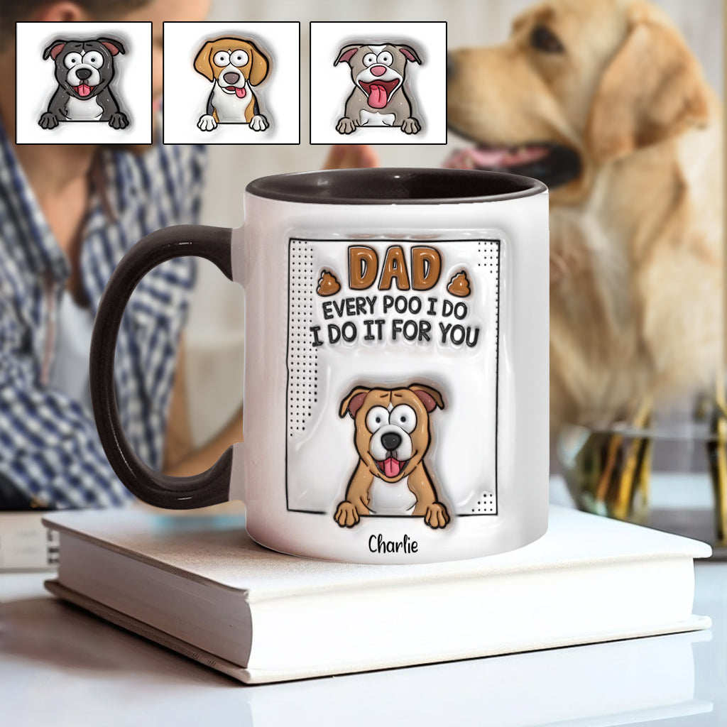 Mug personnalisé « Papa, à chaque fois que je fais caca » avec motif chien