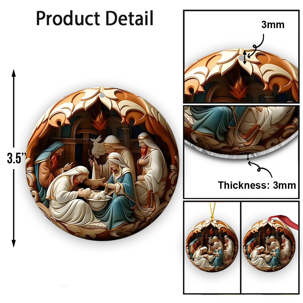 O Come Let Us Adore Him - Personalized Christian Ornament