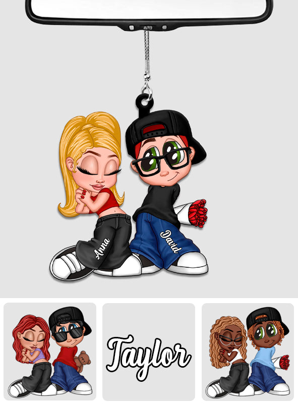 Couple Chicano Y2K - Ornement de voiture personnalisé pour couple