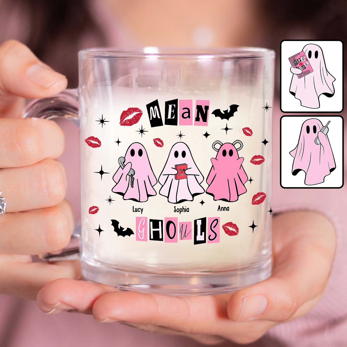 Mean Ghouls - Personalized Bestie Glass Mug