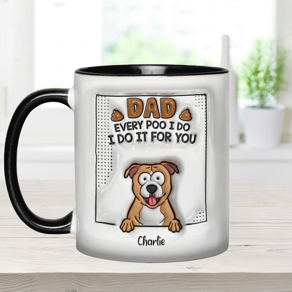 Mug personnalisé « Papa, à chaque fois que je fais caca » avec motif chien