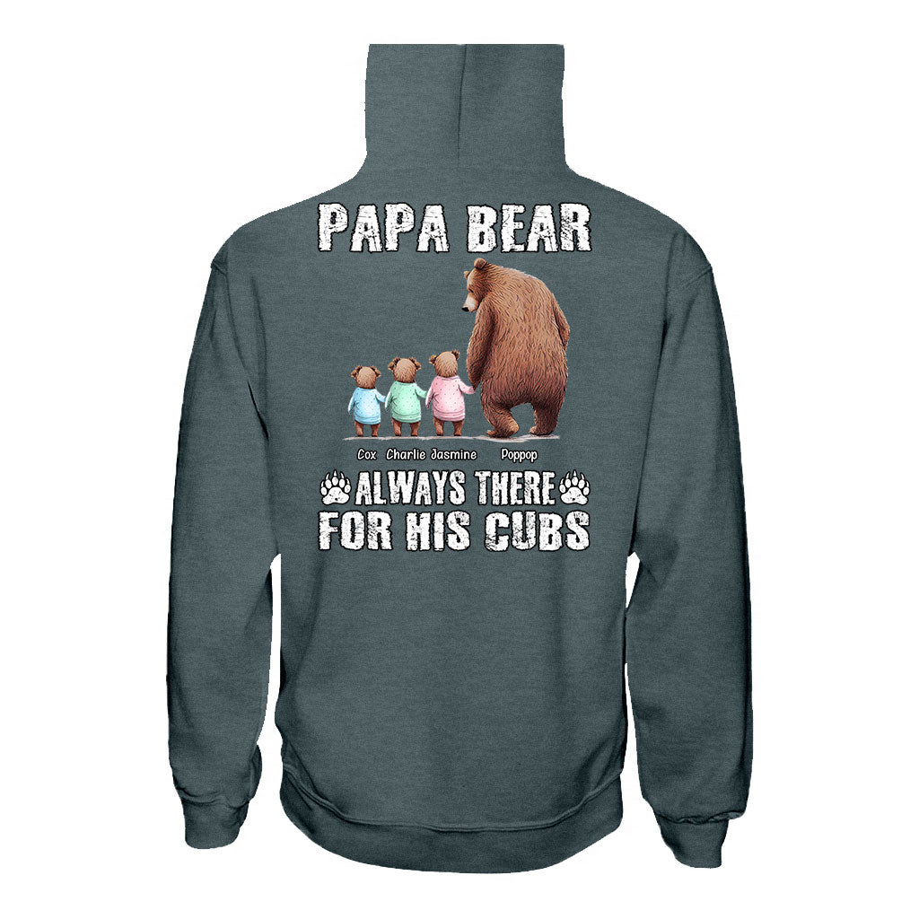 Papa Ours Toujours Présent pour Ses Petits - T-shirt et Sweat à capuche personnalisés pour papa