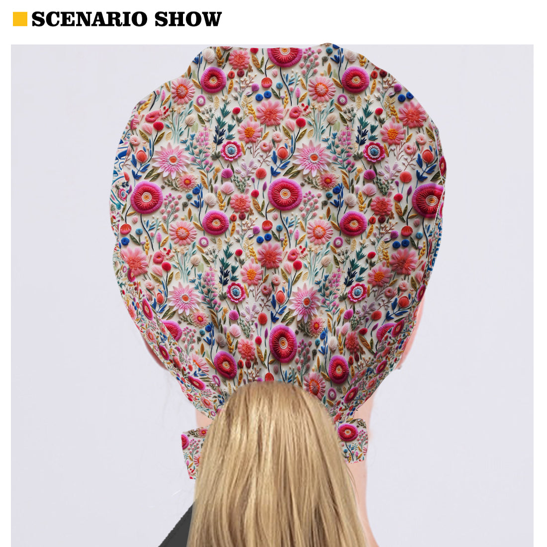 Style floral pour infirmière - Bonnet de bloc opératoire personnalisé