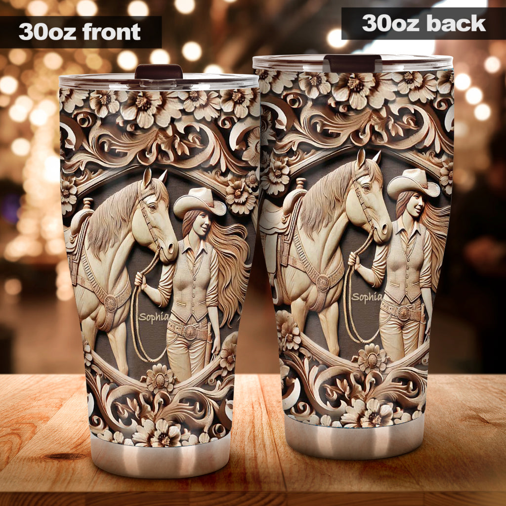A Girl And Her Horse - Personalized Horse Tumbler