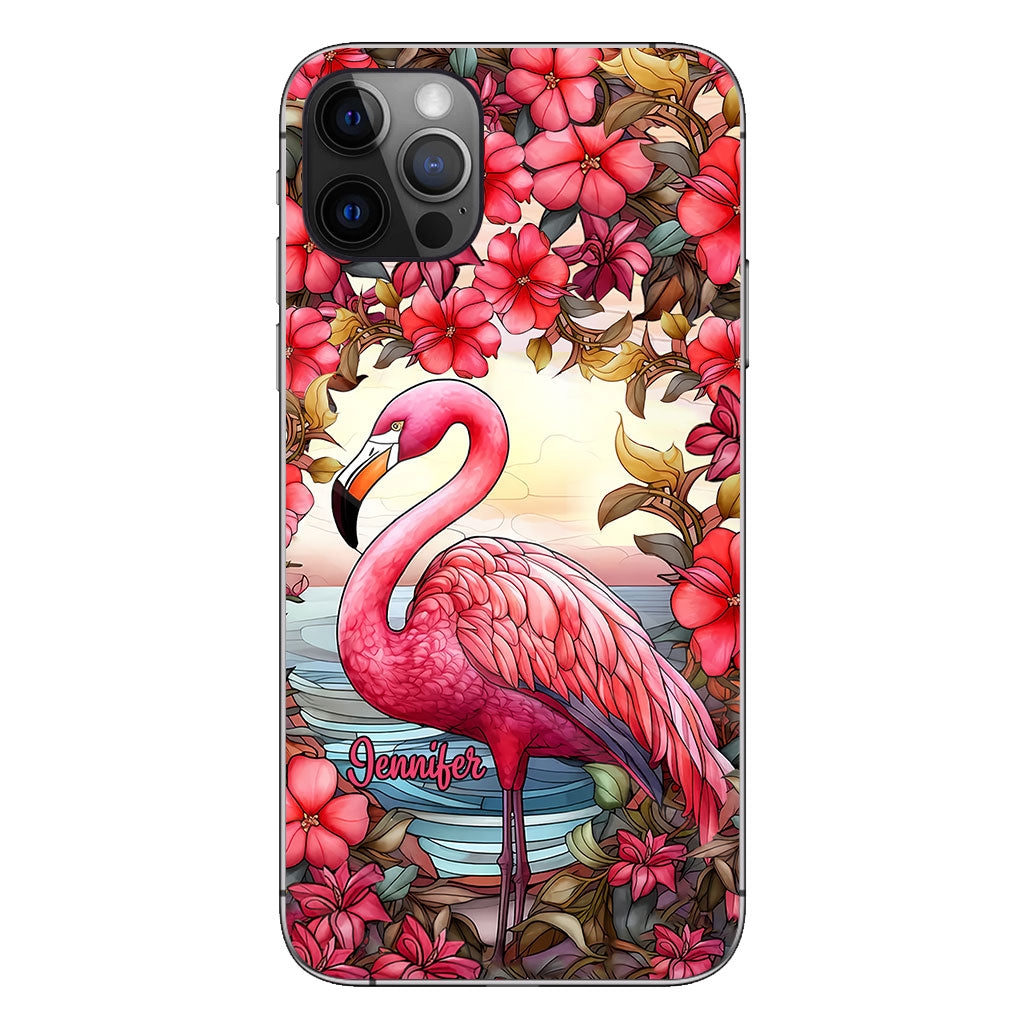 Coque de téléphone personnalisée flamant rose « J’adore les flamants roses »