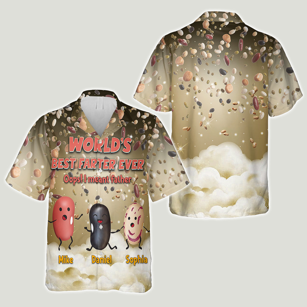 T-shirt hawaïen personnalisé « Le meilleur péteur du monde » (humour)