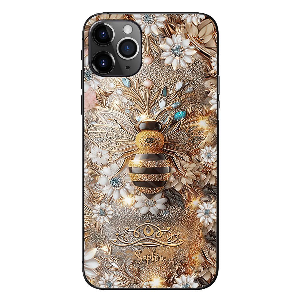 Coque de téléphone transparente personnalisée Queen Bee - Abeille
