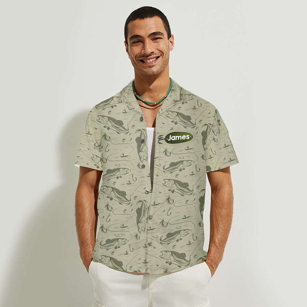 Accro à être papa/grand-père... - Chemise hawaïenne de pêche personnalisée