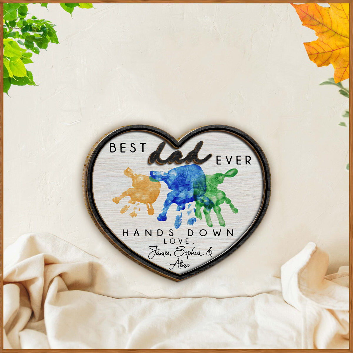 Meilleur papa du monde, sans conteste - Plaque en bois personnalisée à 2 couches