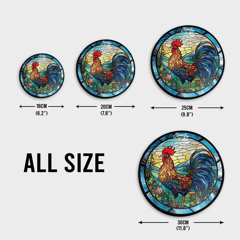 Aimez les poulets - Attrape-soleil personnalisé en vitrail avec motif de poulet