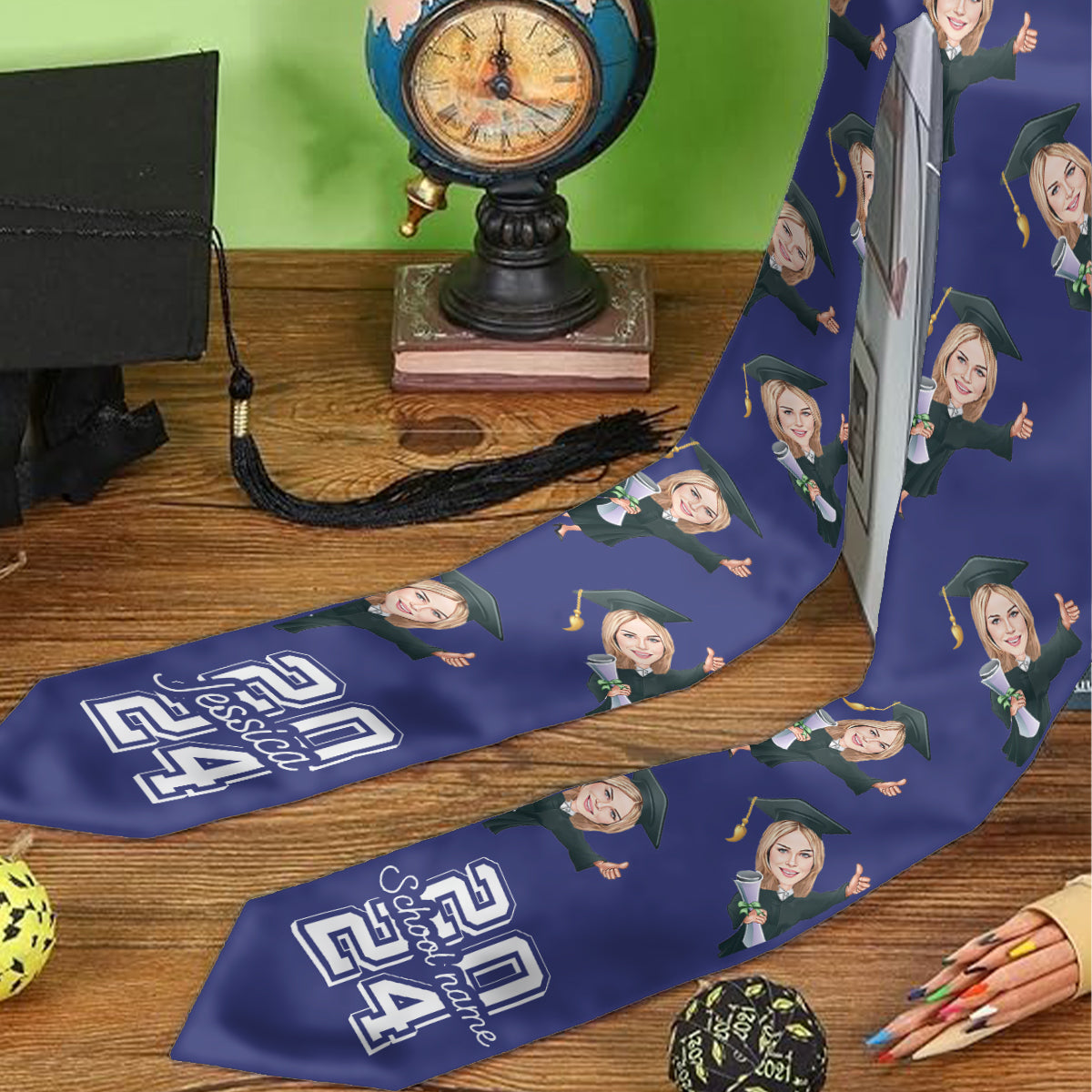 Caricature Funny Character - Personalized Graduation Graduation Stole