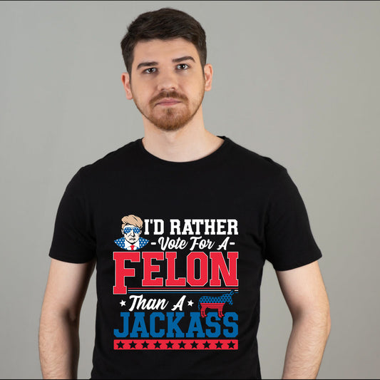 T-shirt « Je préfère voter pour une féministe que pour un crétin », T-shirt « Féministe condamnée », T-shirt « Je vote pour une féministe condamnée en 2024 », T-shirt « Trump 2024 »