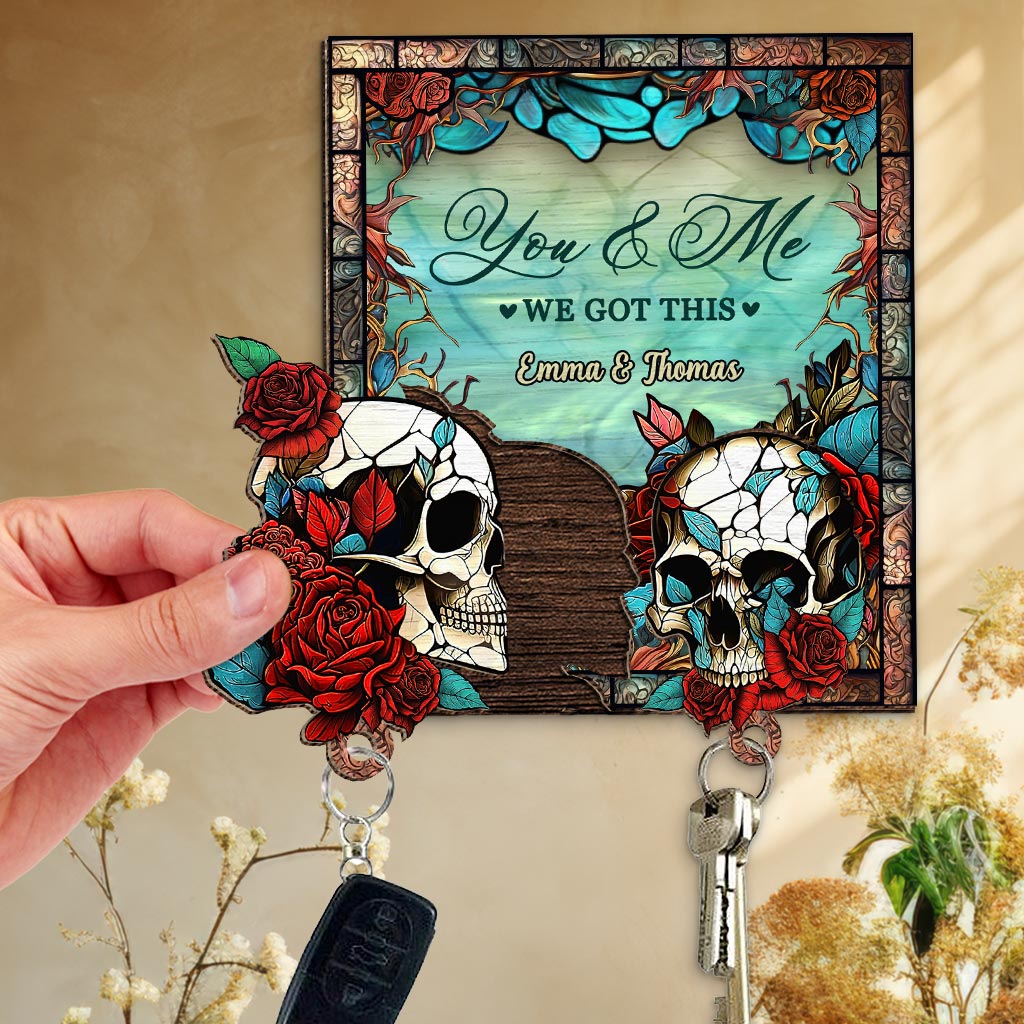 Toi et moi, on gère ça - Porte-clés crâne personnalisé pour couple - Toi et moi