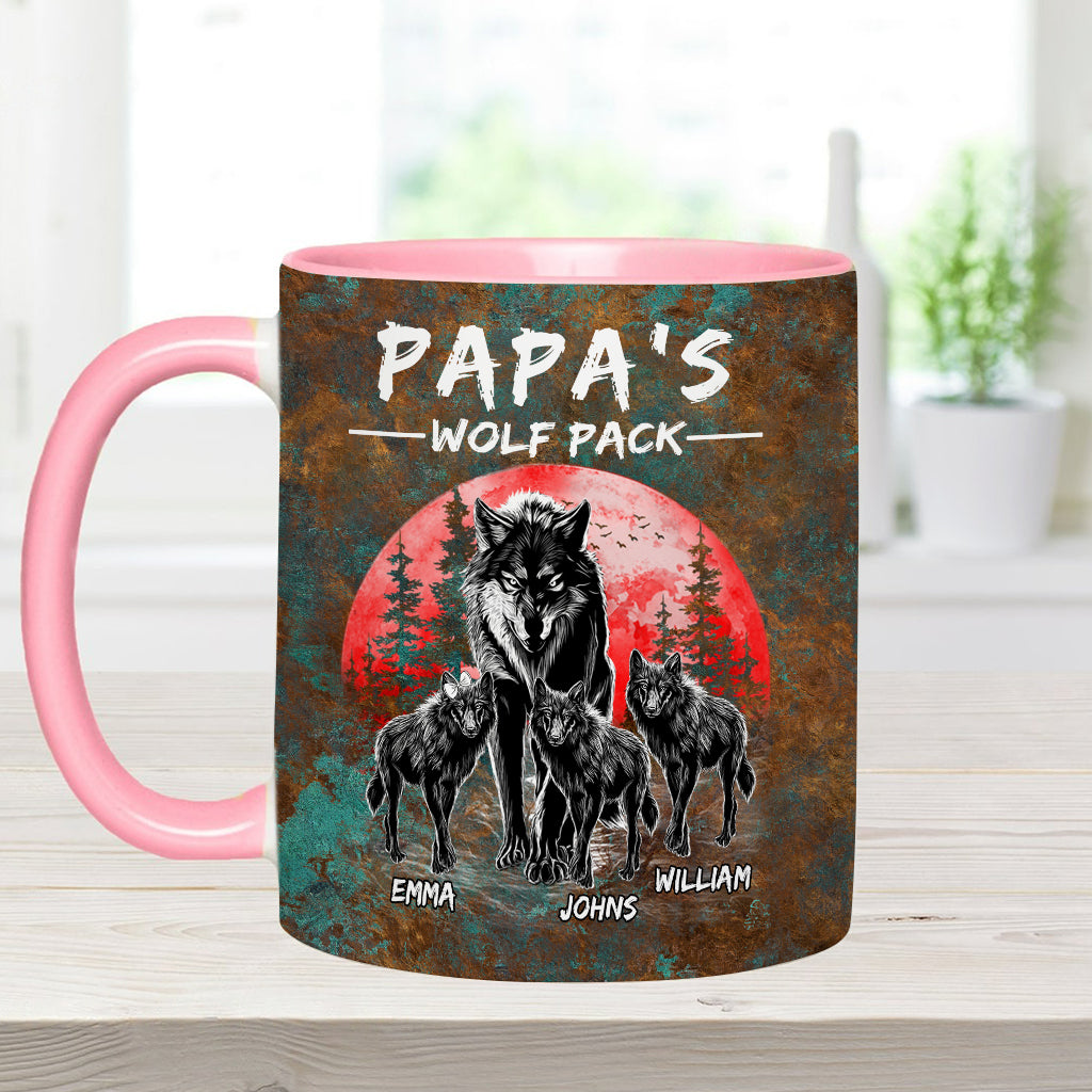 Mug personnalisé « La meute de loups de grand-père » pour papa