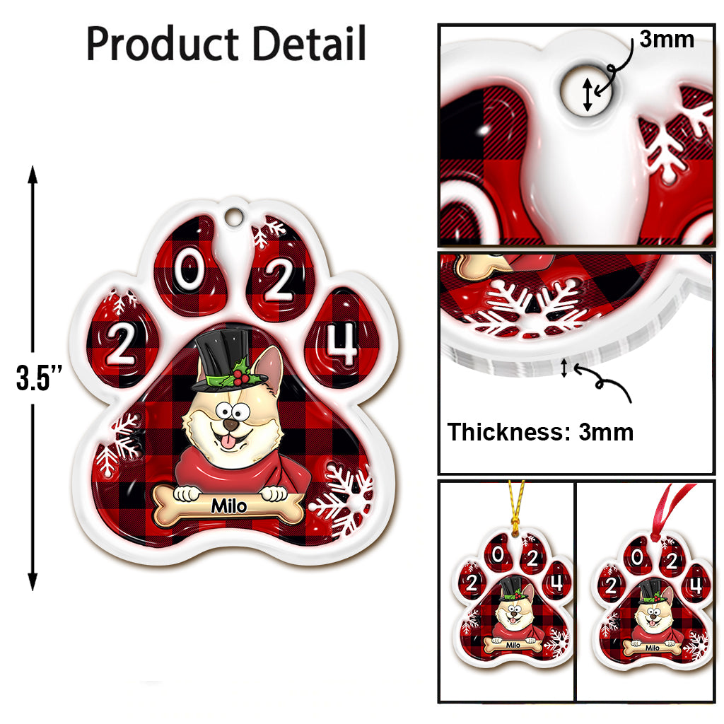 Joyeux Woofmas 2024 - Ornement de chien personnalisé