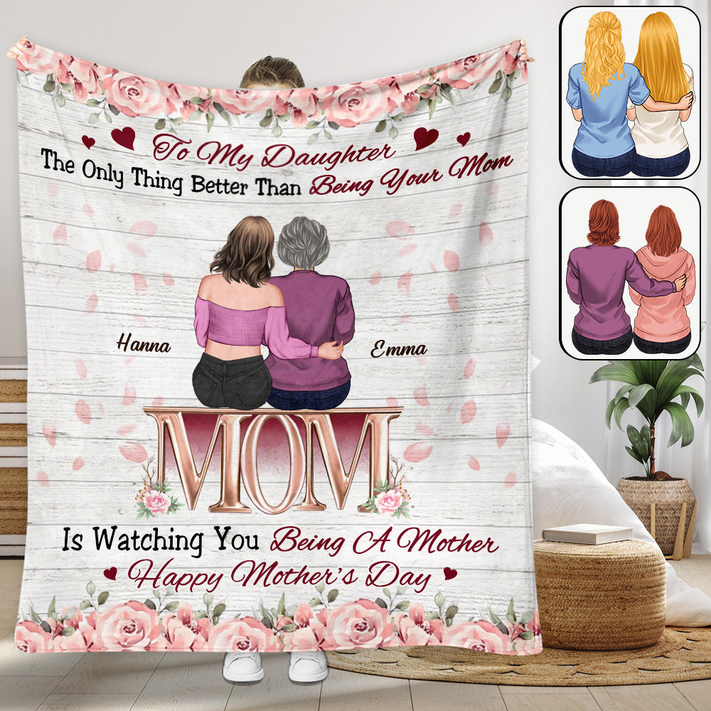 Couverture personnalisée pour fille « Je te regarde être maman »