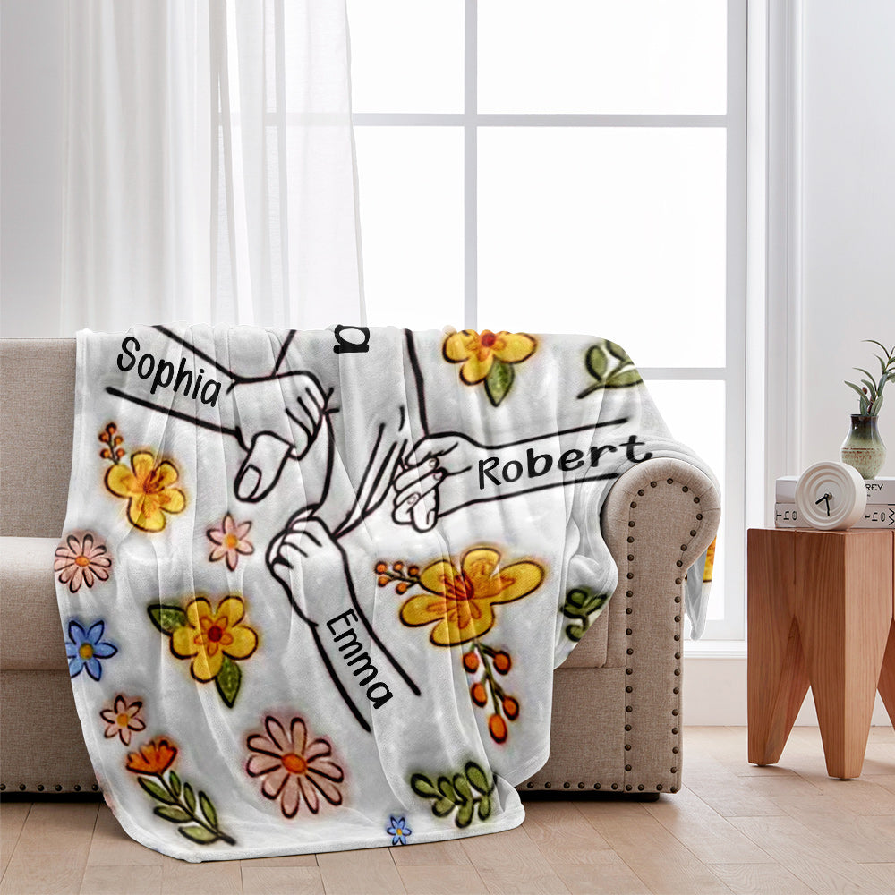 Tu tiens notre main - Couverture personnalisée pour maman