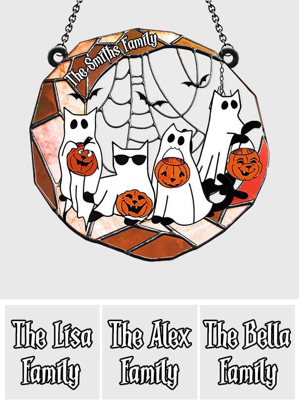 Chat noir Halloween 2024 - Décoration de fenêtre personnalisée Chat noir - Attrape-soleil 