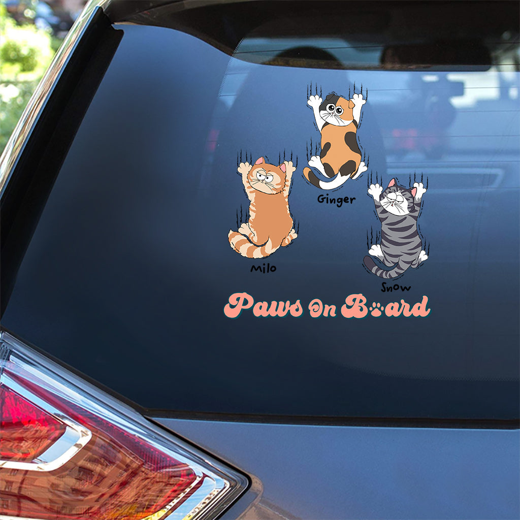 Paws On Board - Personalized Cat Decal Full