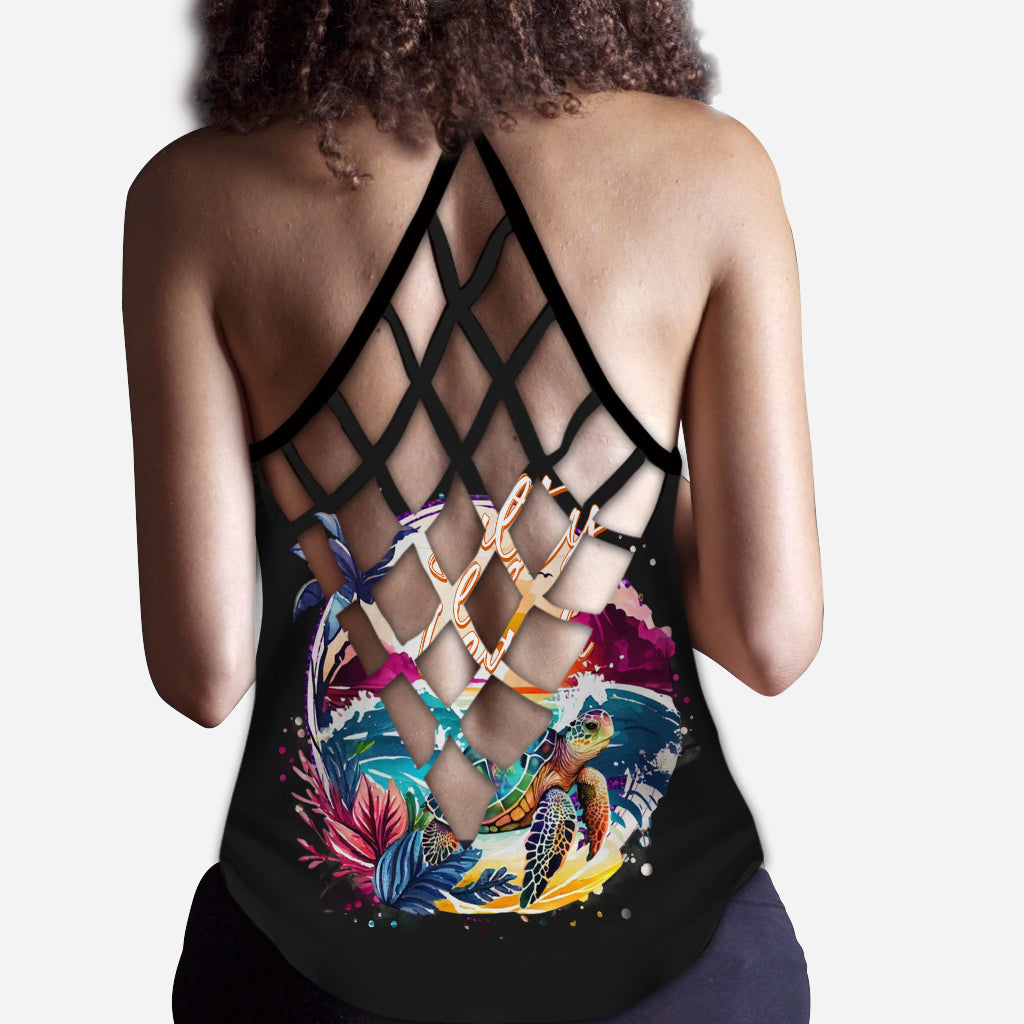 Salty Lil' Beach - Débardeur personnalisé avec croix tortue