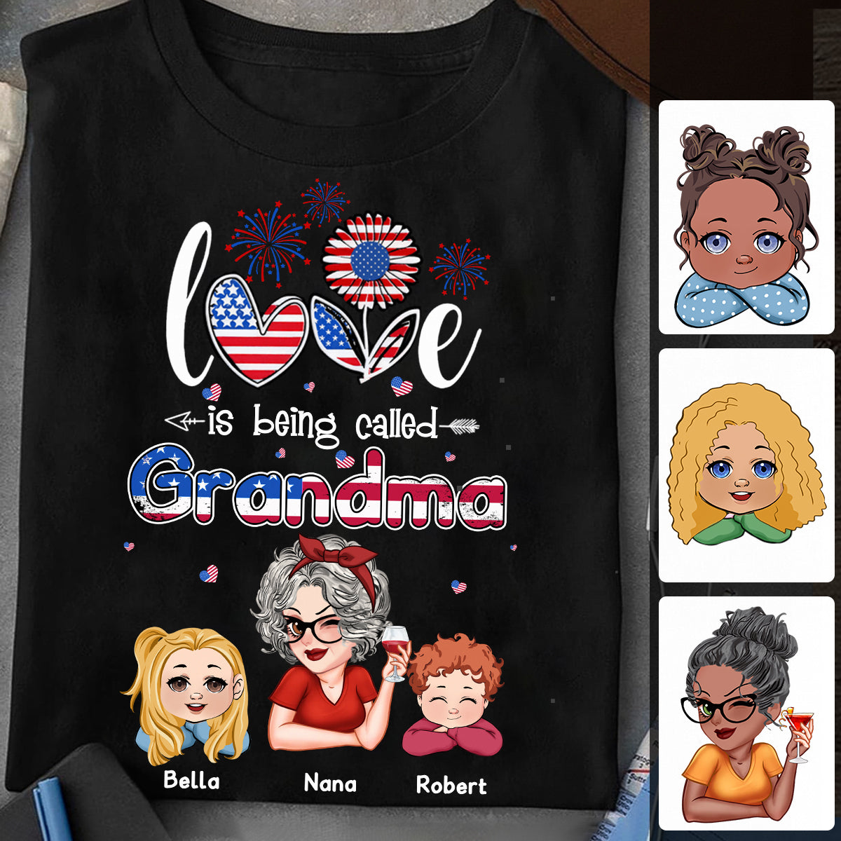 Heureuse d'être appelée Nana Grandpa Gigi - T-shirt et sweat à capuche personnalisés pour grand-mère