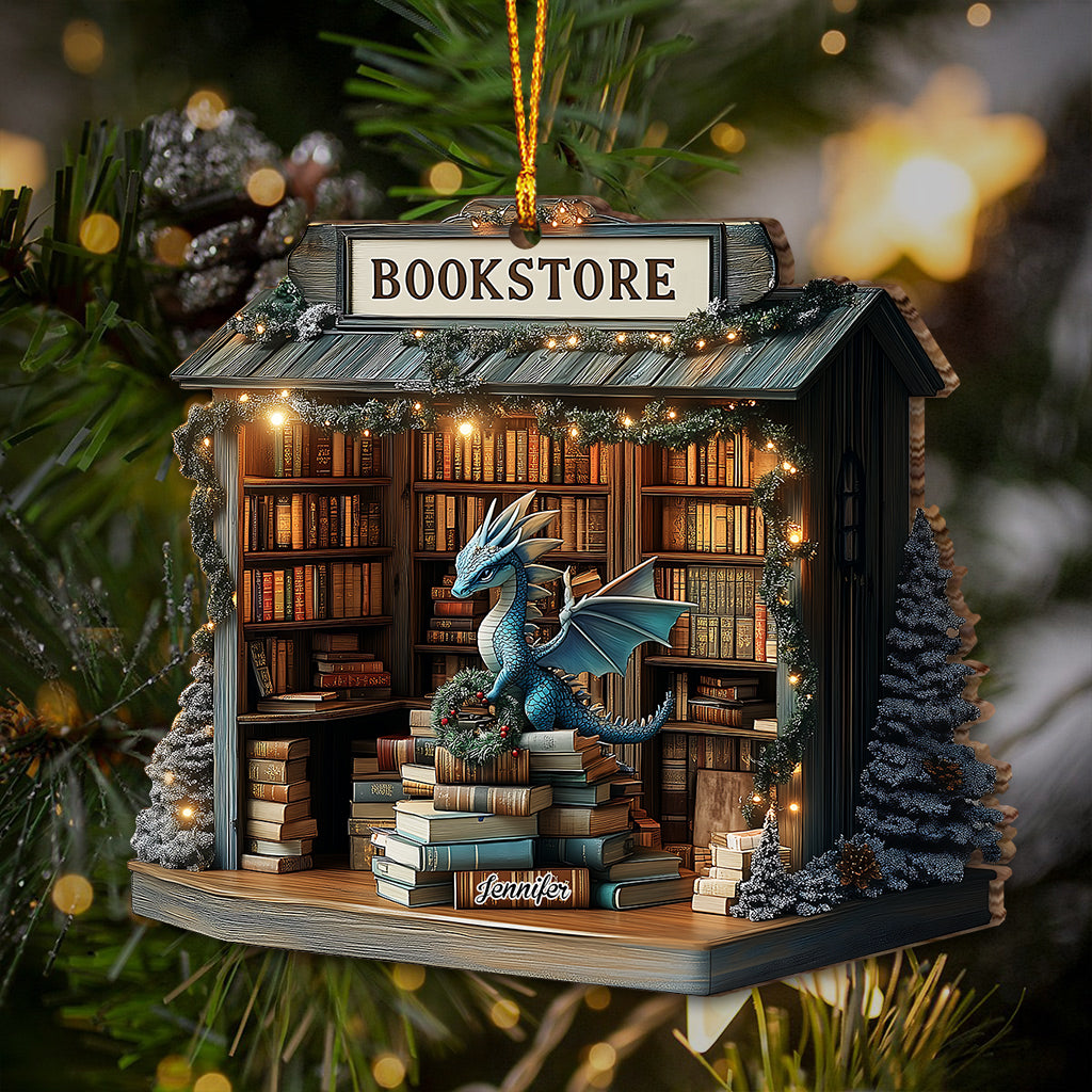 Fantasy Bookstore - Personalized Book Ornament