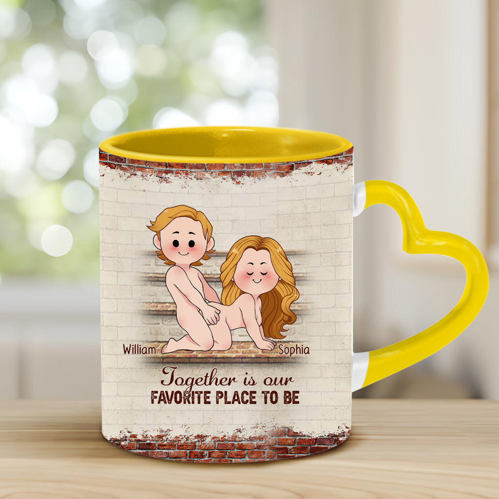 Je t'aime - Mug personnalisé pour couple avec anse en forme de cœur