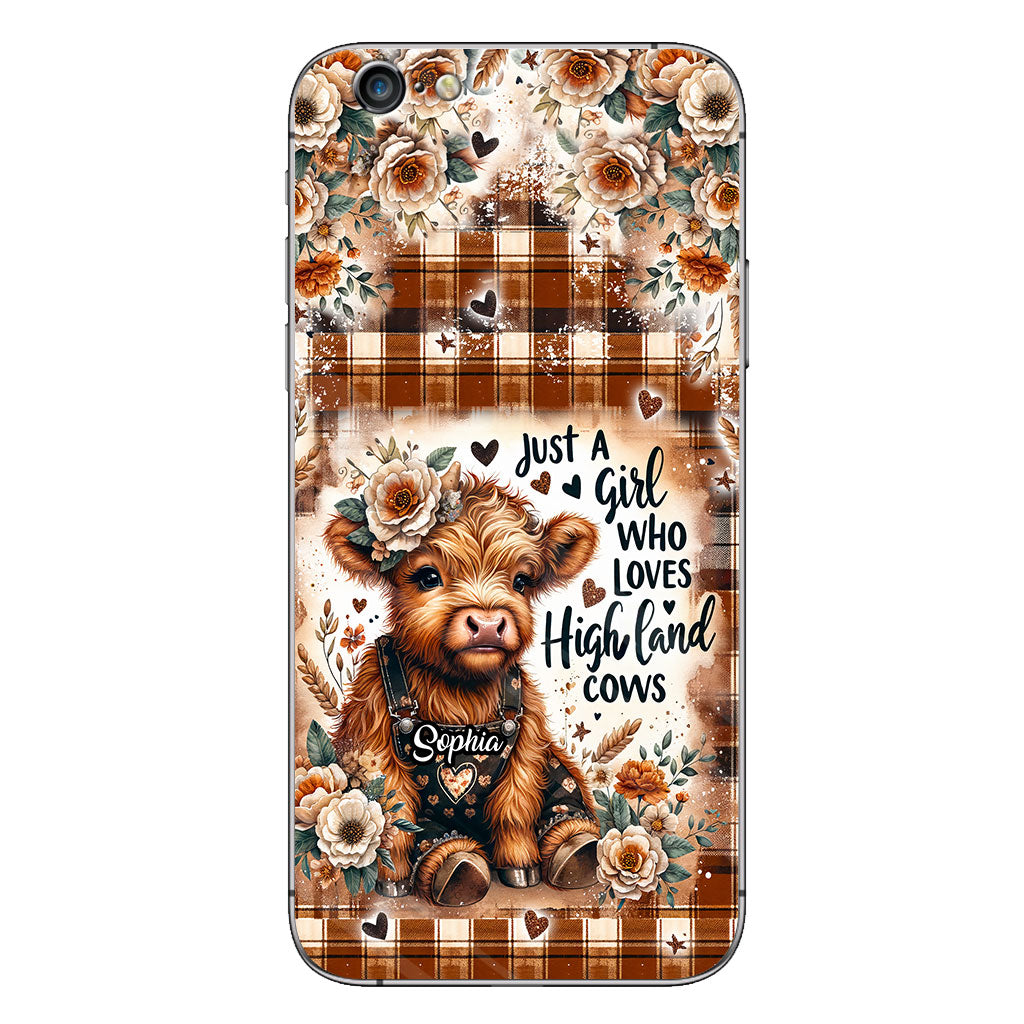 Juste une fille qui aime les vaches des Highlands - Coque de téléphone personnalisée