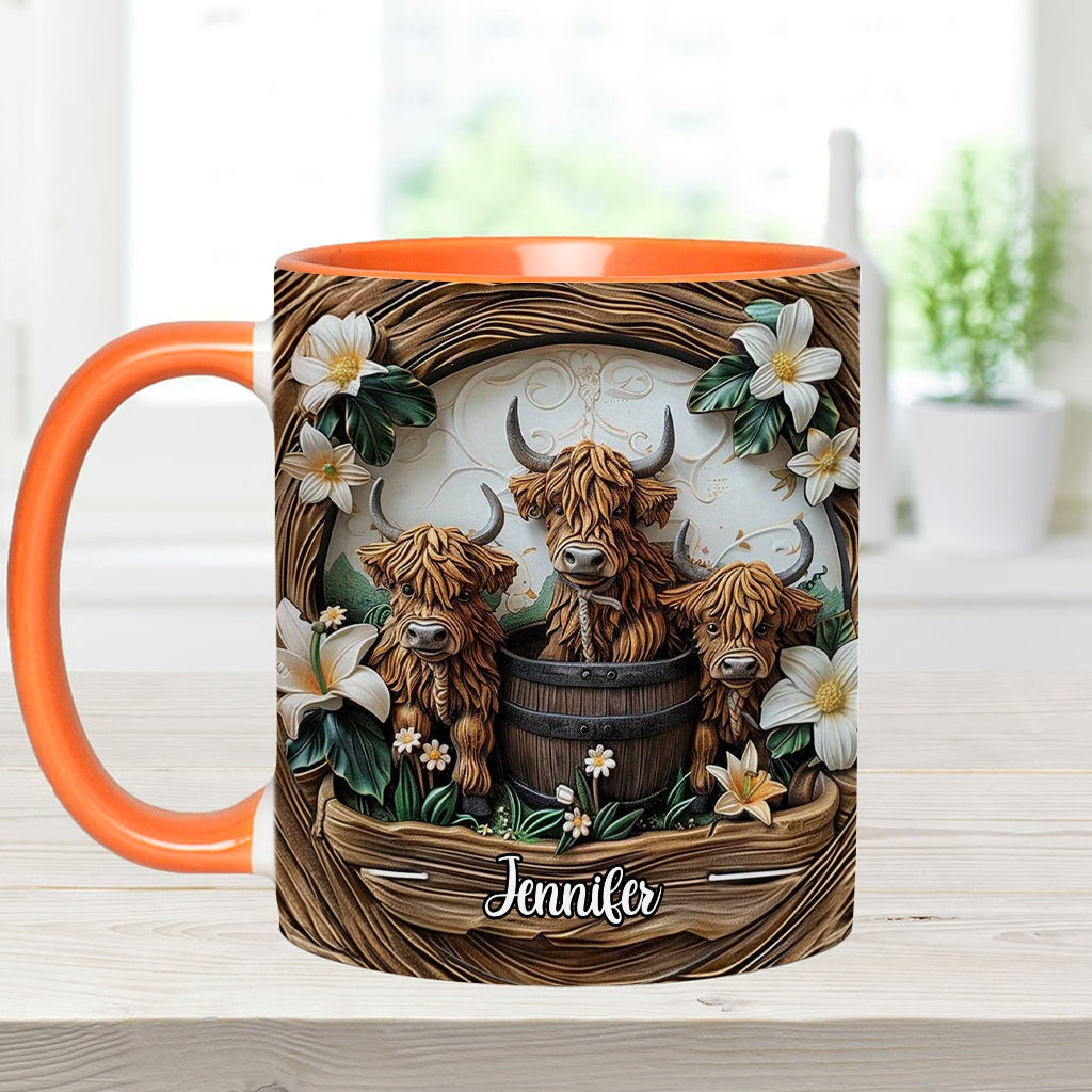 Mug personnalisé « J'adore les vaches des Highlands »