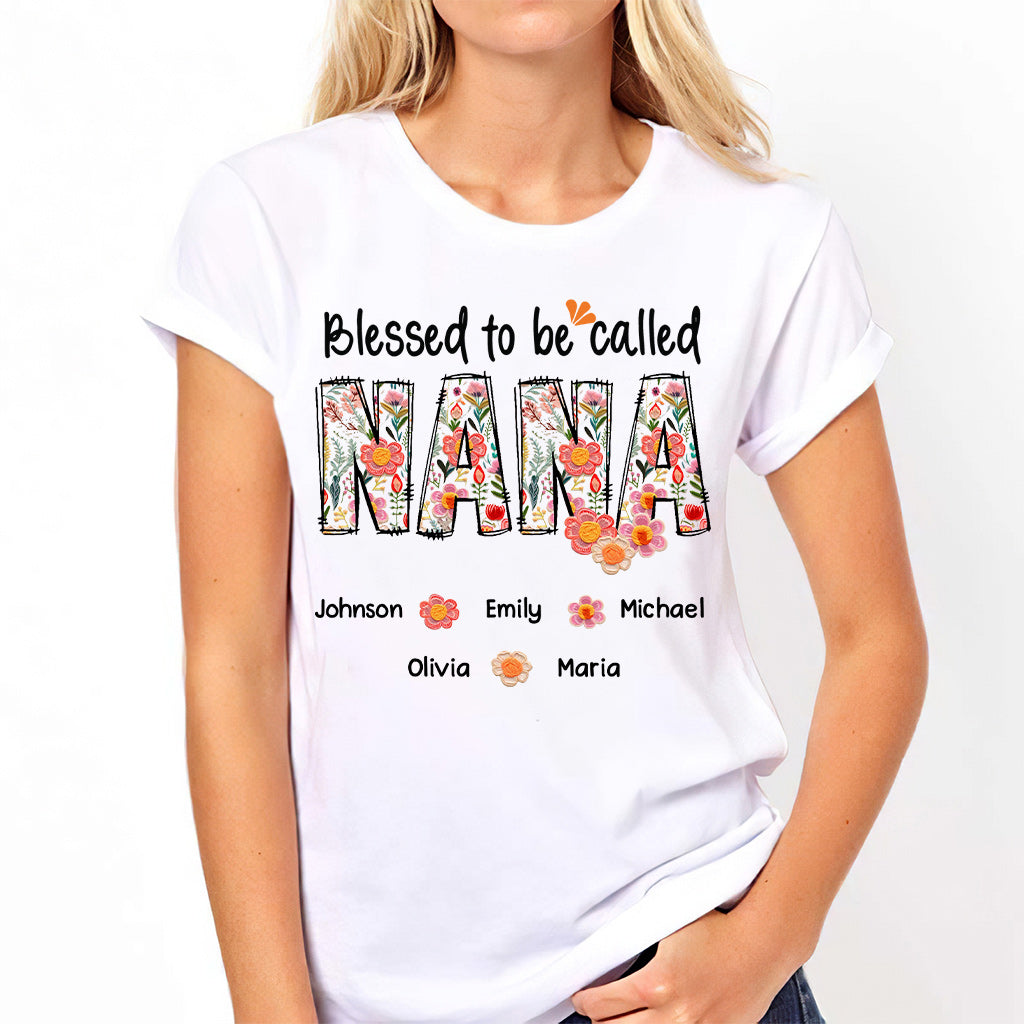 T-shirt et sweat à capuche personnalisés « Bénie d'être appelée Nana » style floral