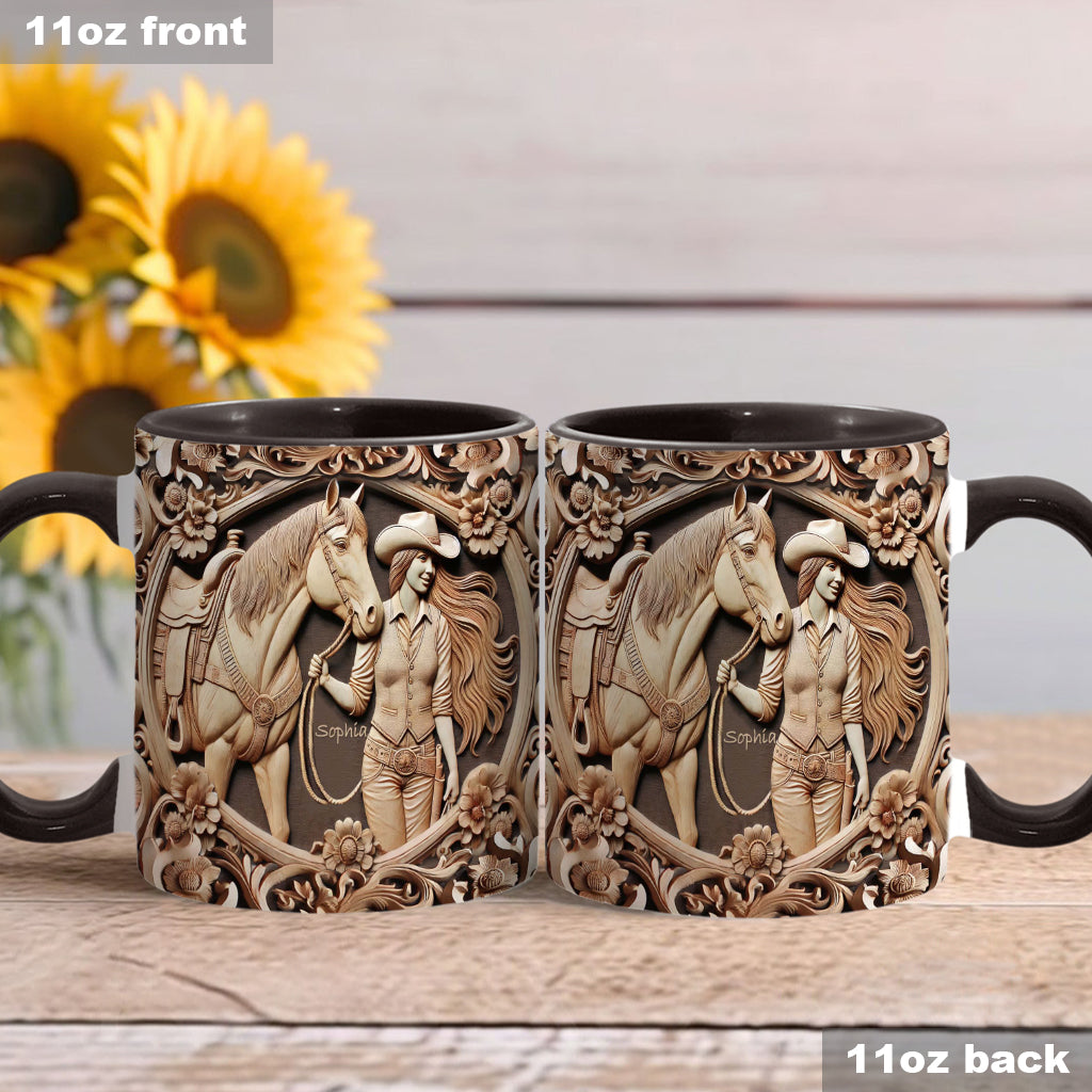 Mug personnalisé « Une fille et son cheval »