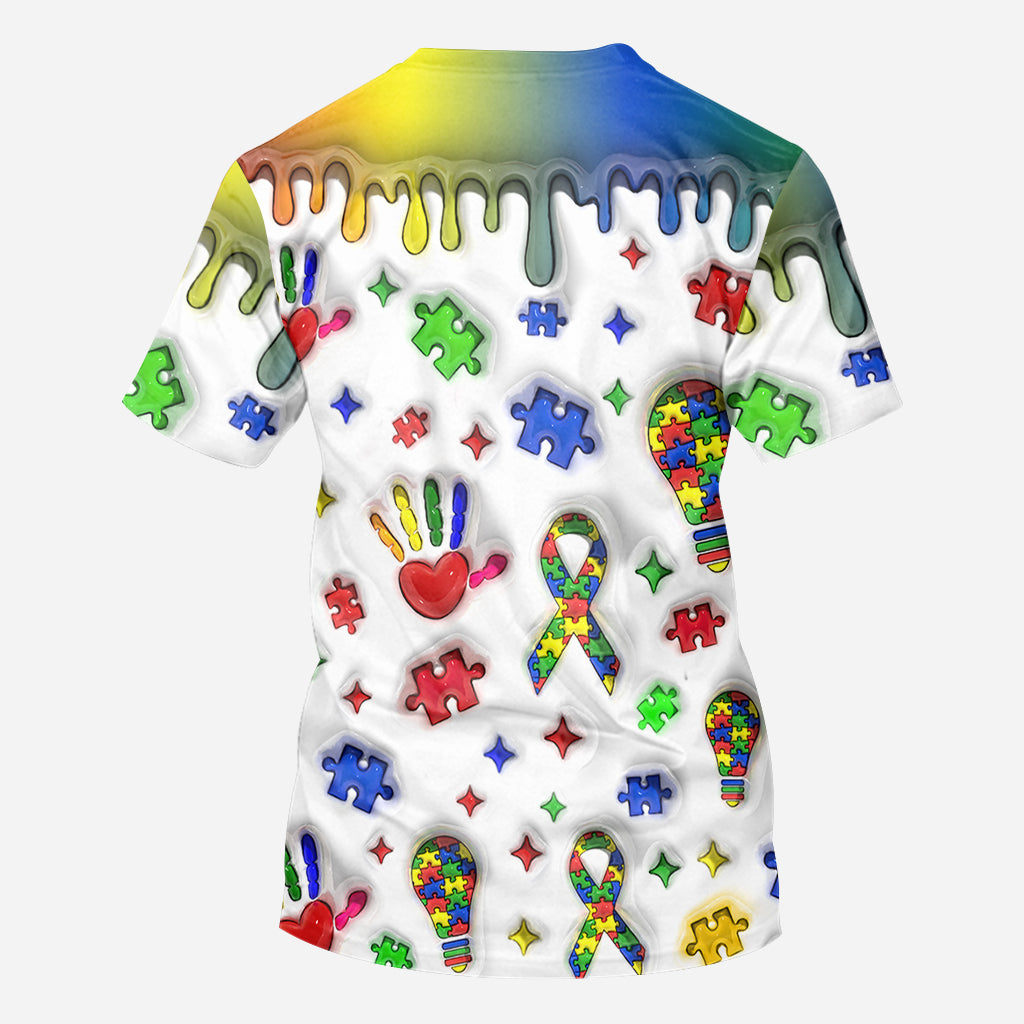 Autism Awareness - Personalized Autism Awareness All Over Shirt