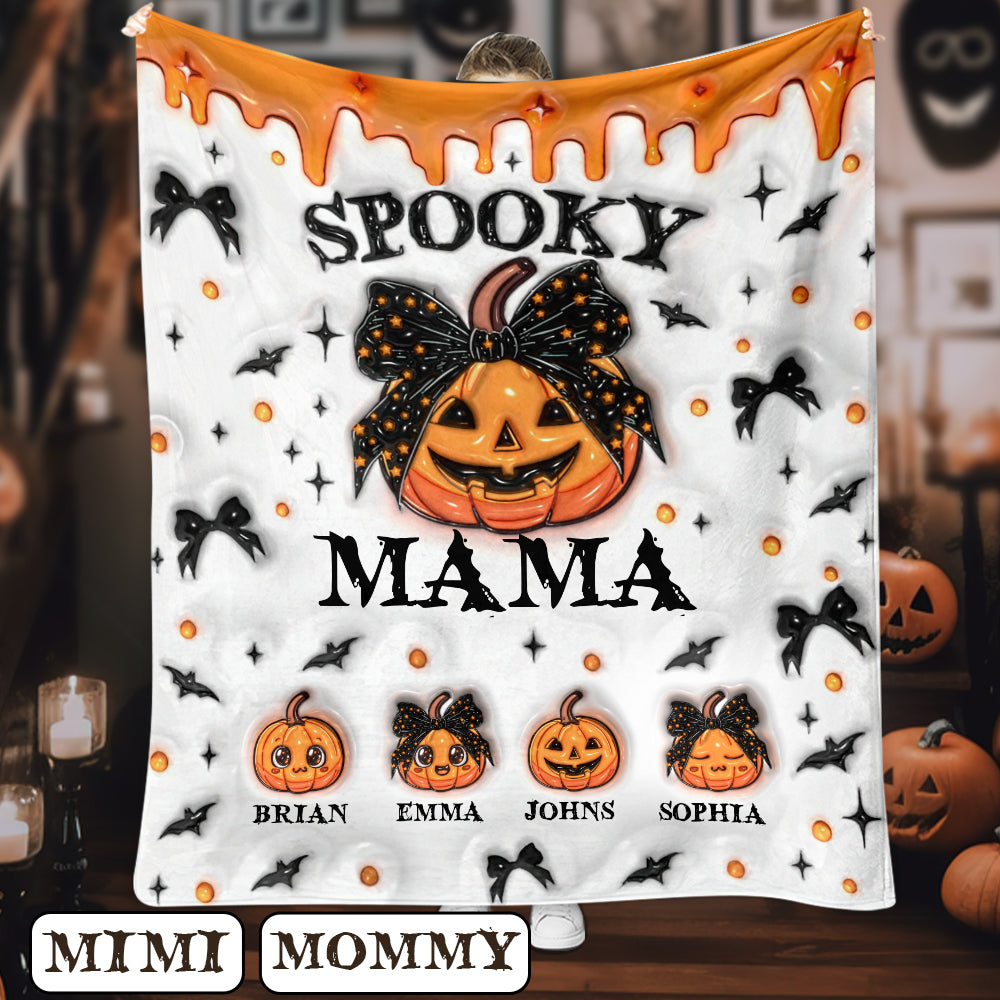 Spooky Mama Grandma Nana - Personalized Mother Blanket