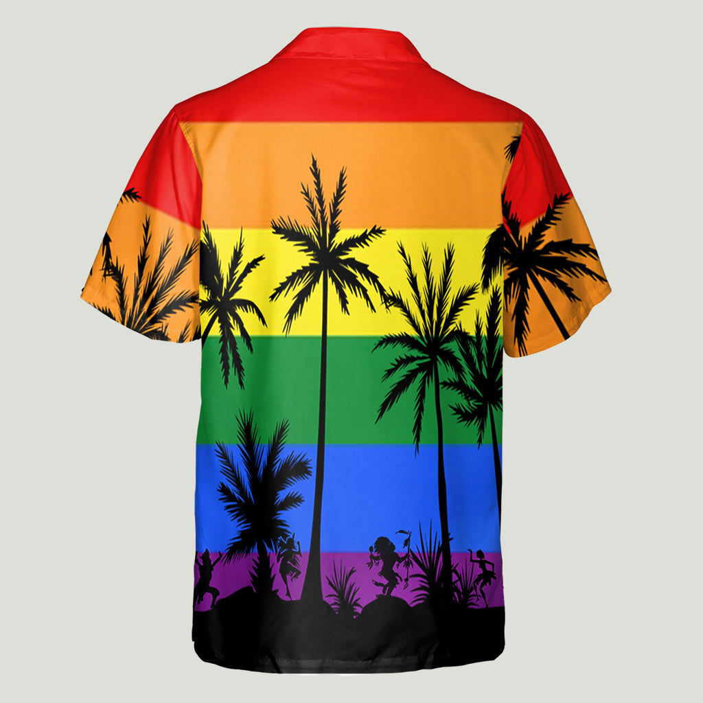 Pride Plam Tree - Personalized LGBT Support Hawaiian Shirt