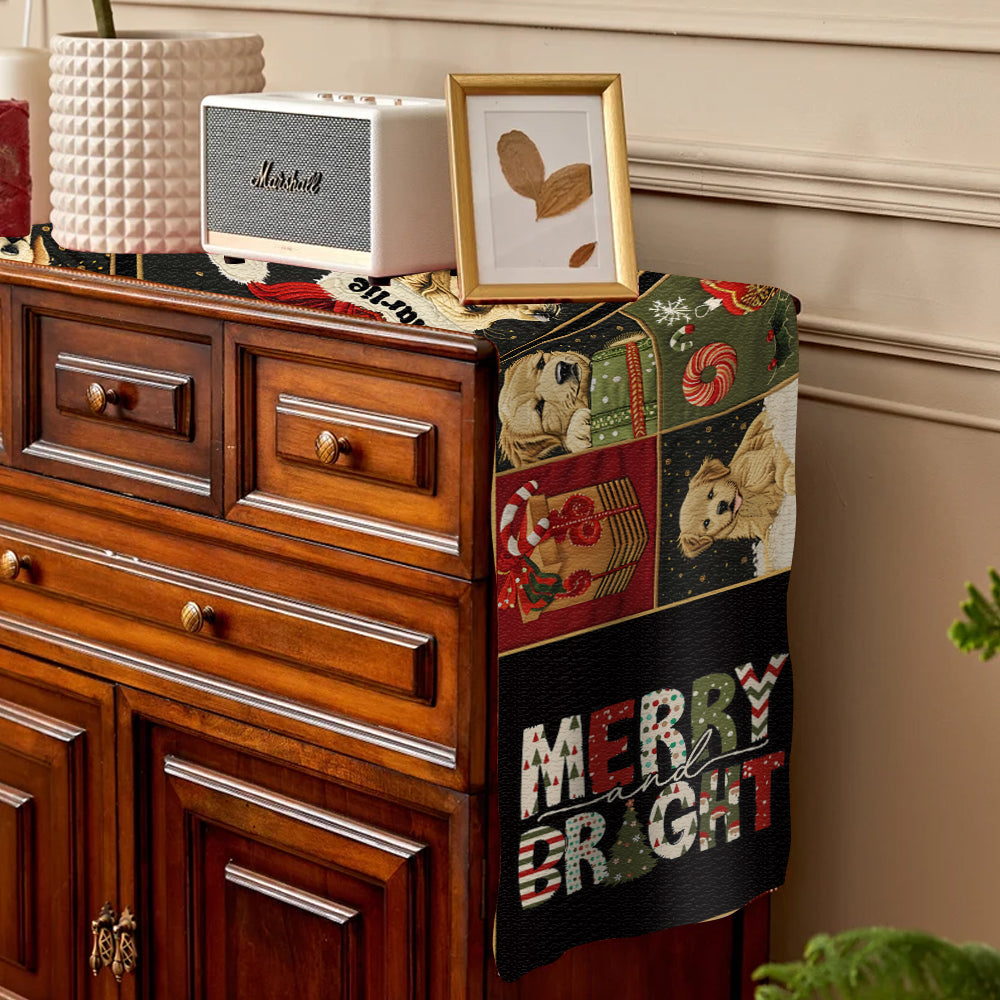 Merry & Bright - Personalized Dog Table Runner