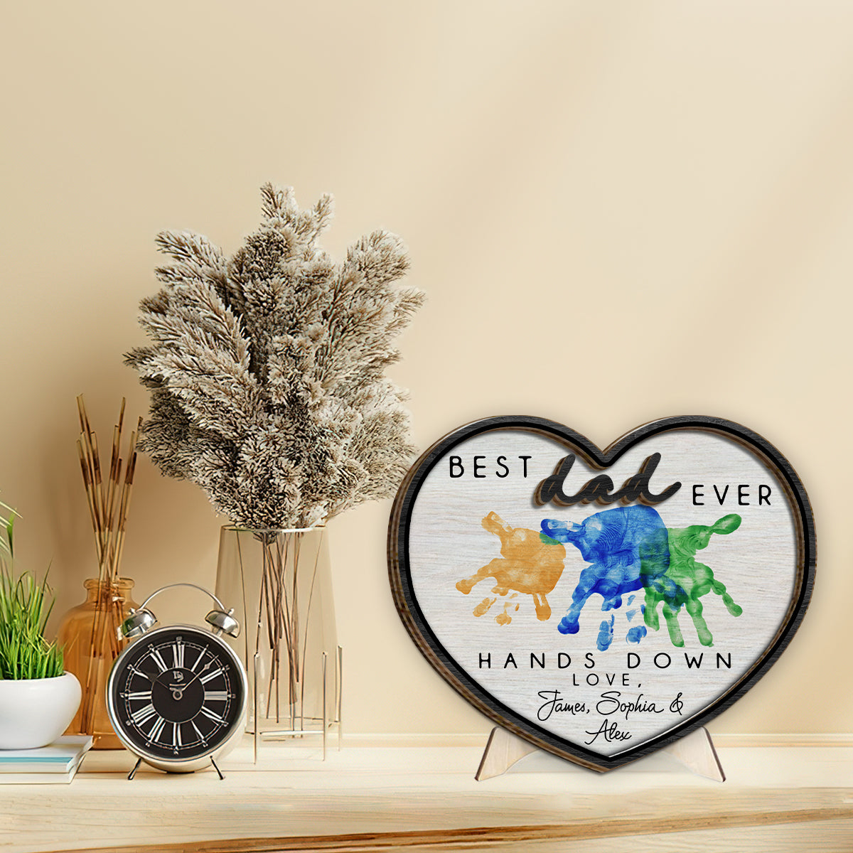 Meilleur papa du monde, sans conteste - Plaque en bois personnalisée à 2 couches