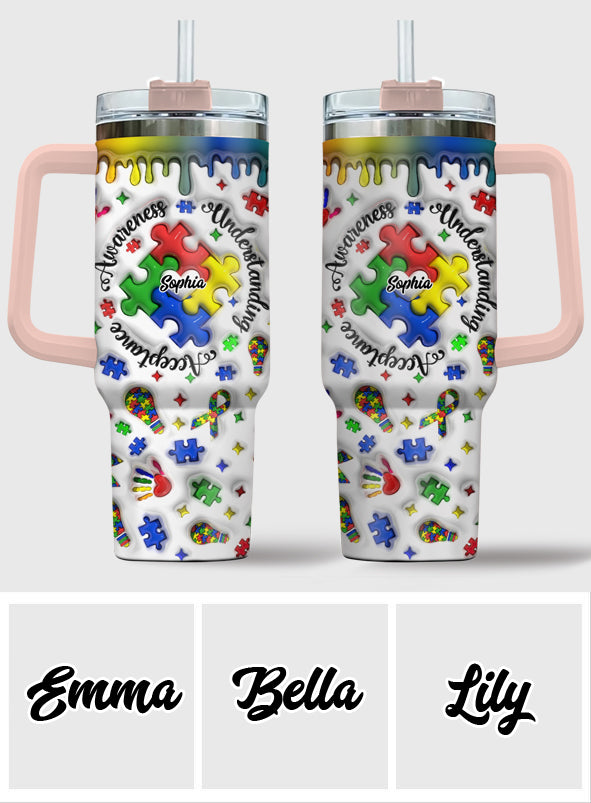 Autism Awareness - Personalized Autism Awareness Tumbler With Handle