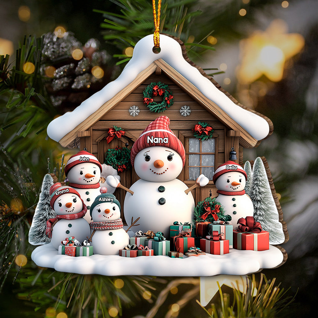 Any Title Cute Snowman Ornament - Personalized Grandma Ornament