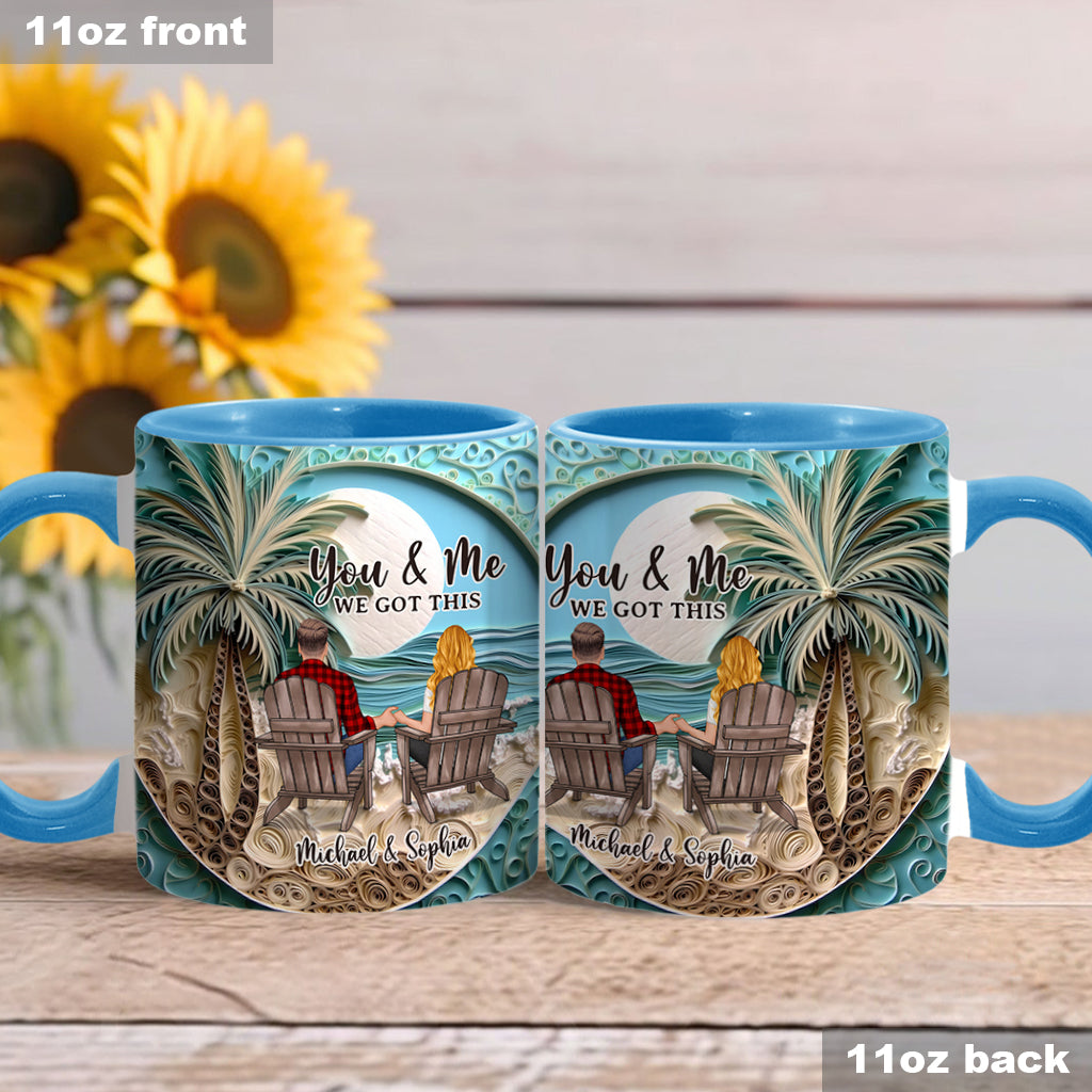 Mug personnalisé « Scène de plage » pour couple