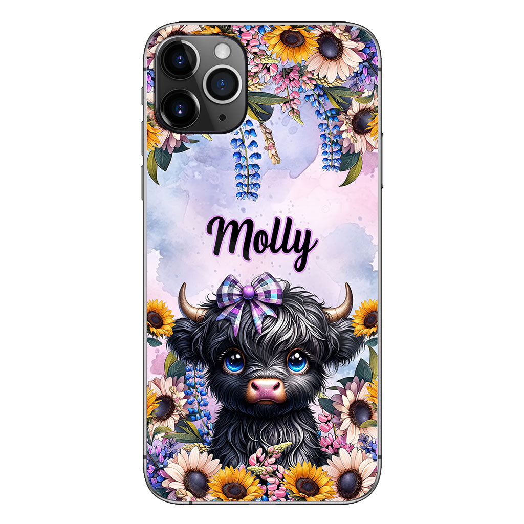 Cute Little Highland Cow - Personalized Phone Case