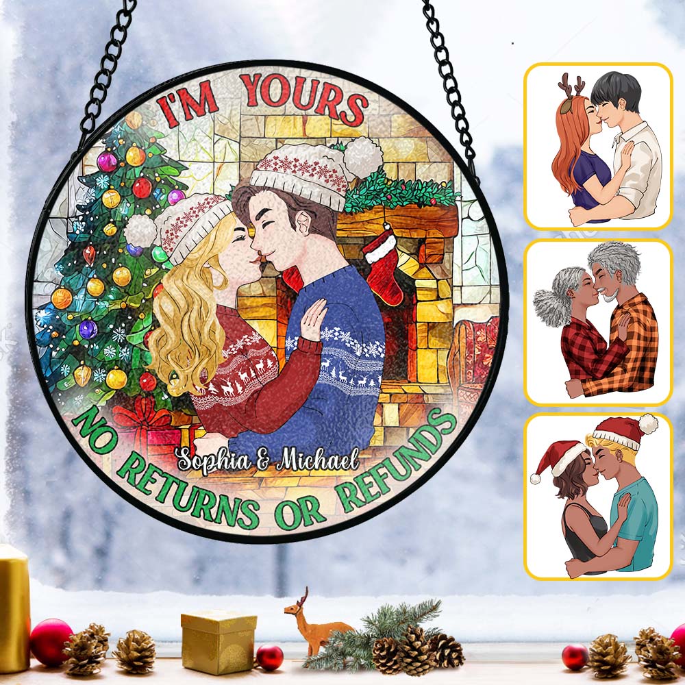 Ni retour ni remboursement - Attrape-soleil en vitrail personnalisé pour couple