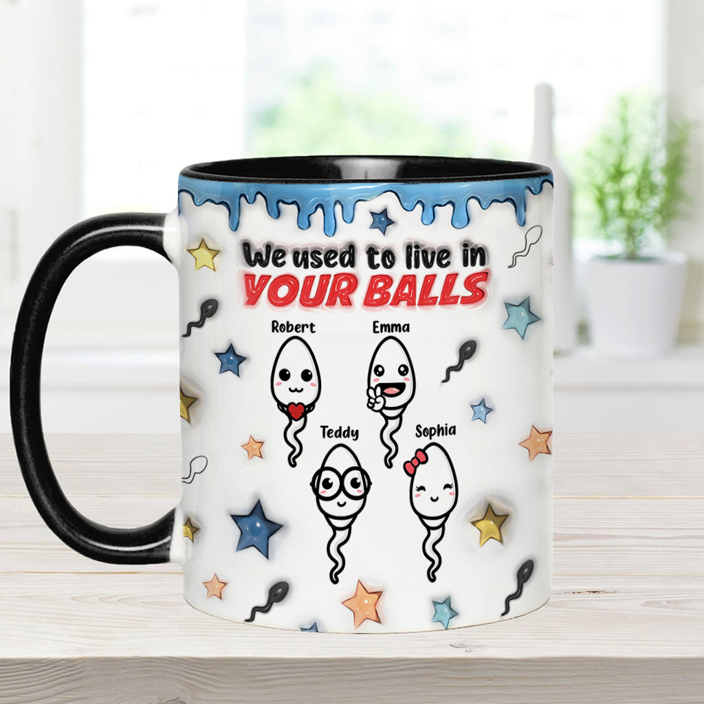 On vivait dans tes couilles - Mug personnalisé pour papa