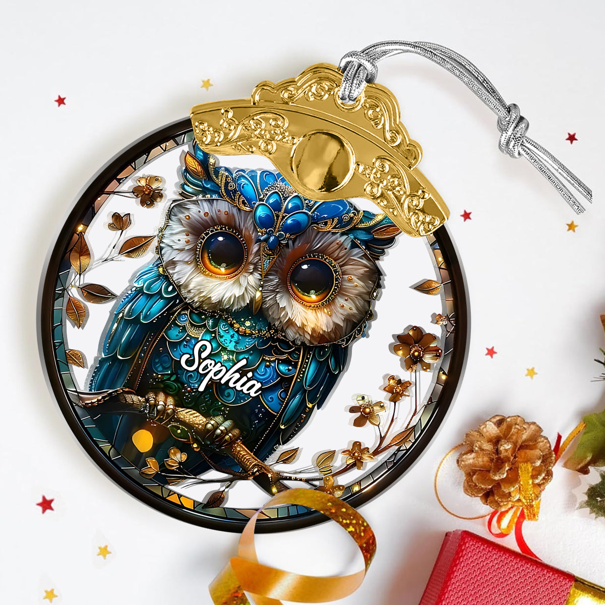 Chouette charmante - Ornement vintage personnalisé en forme de hibou