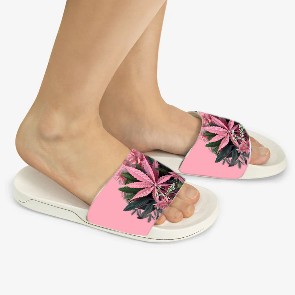 Pretty Lil' Pothead - Personalized Weed Slide Sandals