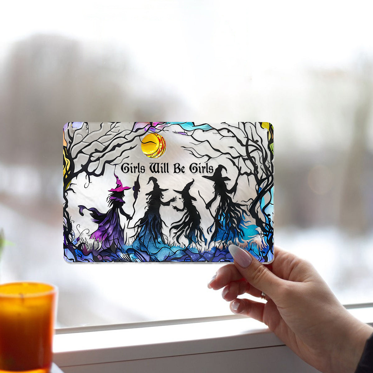 Les filles seront toujours des filles - Ornement attrape-soleil personnalisé à suspendre à la fenêtre, inspiré des sorcières 