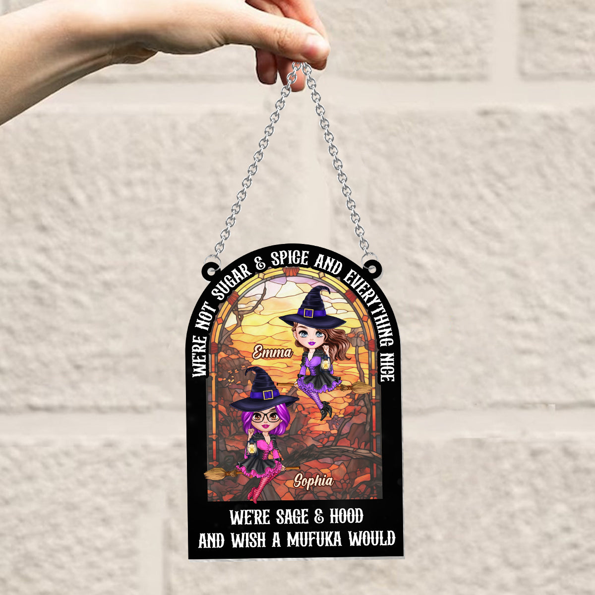 Nous ne sommes pas tout rose et tout gentils - Attrape-soleil personnalisé à suspendre à la fenêtre pour meilleure amie 